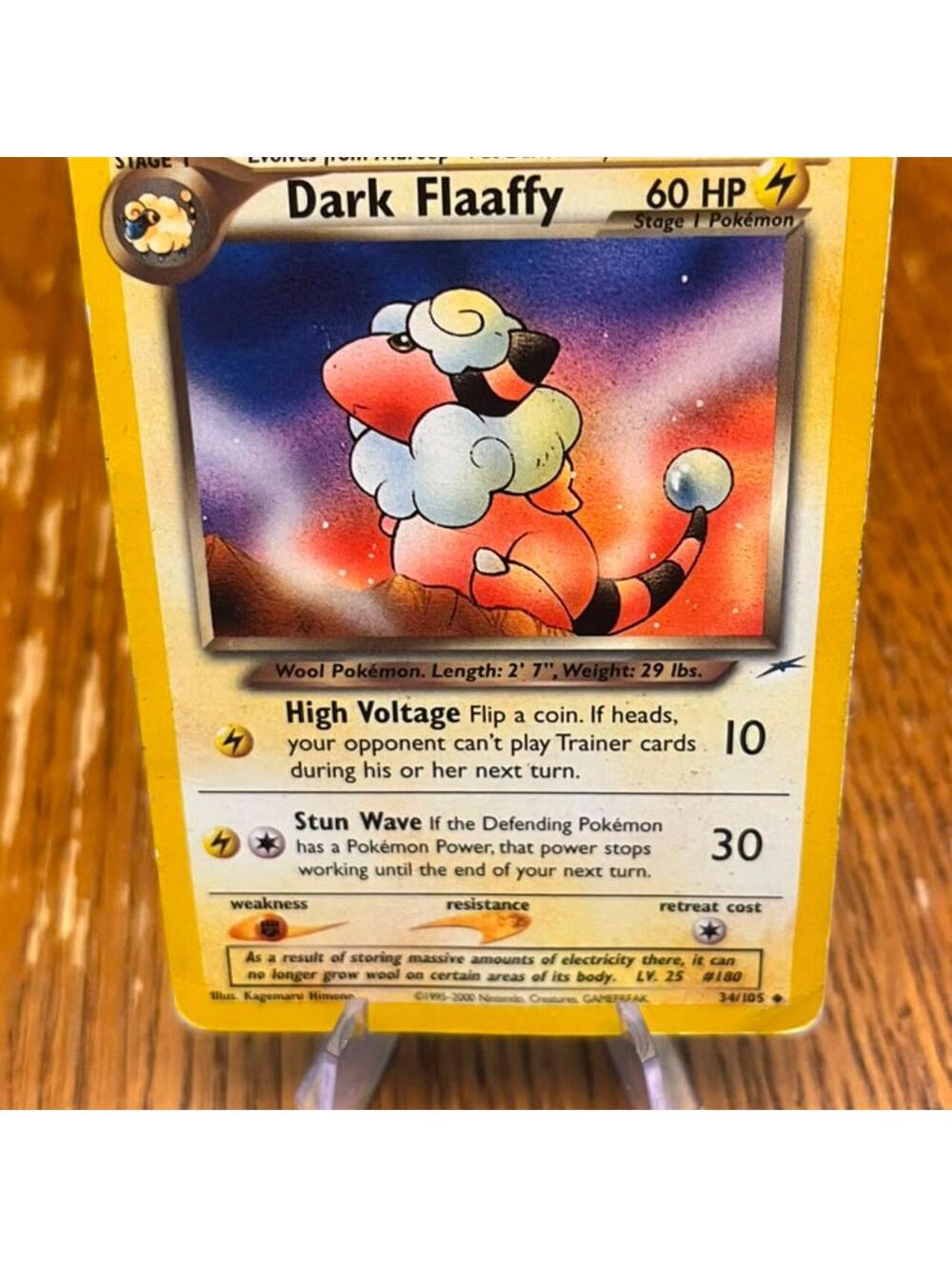 Authentic Pokemon Dark Flaaffy 34/105 - Neo Destiny 2000 - WOTC Vintage